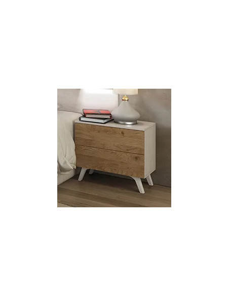 MESITA DE NOCHE 2 CAJONES SOTO con entrega rápida en RelaxMuebles.com