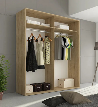 ARMARIO 2P CORREDERA BAENA CAMBRIA-BLANCO EN RELAXMUEBLES.COM