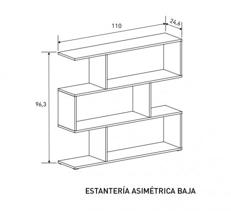 ESTANTERIA ASIMETRIC BAJA MOD. AURA EN RELAX MUEBLES