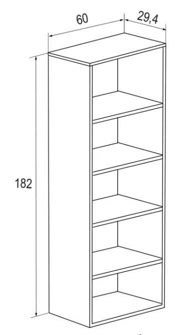 ESTANTERIA 182 5H PATAS MOD. AURA