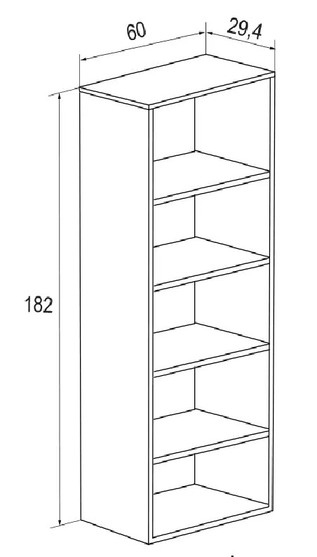 ESTANTERIA 182 5H PATAS MOD. AURA