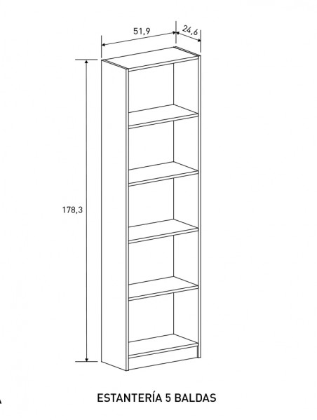 ESTANTERIA 5H MOD. AURA BEIGE O ROBLE MAUVELLA O BLANCO