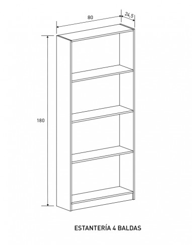 ESTANTERIA 4H MOD. AURA BEIGE O ROBLE MAUVELLA EN rELAXmUEBLES.COM