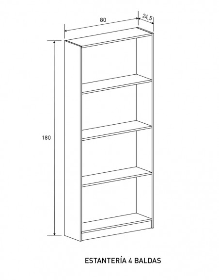 ESTANTERIA 4H MOD. AURA BEIGE O ROBLE MAUVELLA EN rELAXmUEBLES.COM