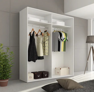 ARMARIO 2P CORREDERA CABRA BLANCO-GRAFITO