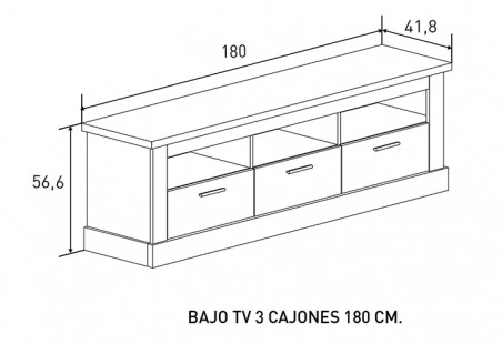 BAJO TV 3C 180CM. CHELLEN ACABADO CAÑON EN RELAX MUEBLES