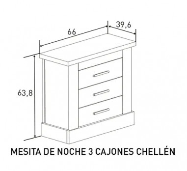 MESITA DE NOCHE 3C CHELLEN en RelaxMuebles.com