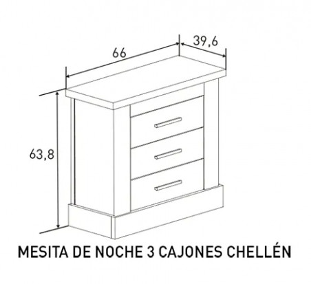 MESITA DE NOCHE 3C CHELLEN en RelaxMuebles.com