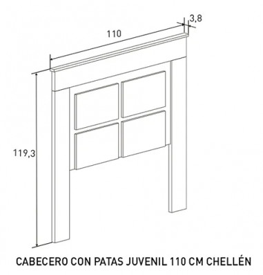 CABECERO CON PATAS 110 CM. CHELLEN