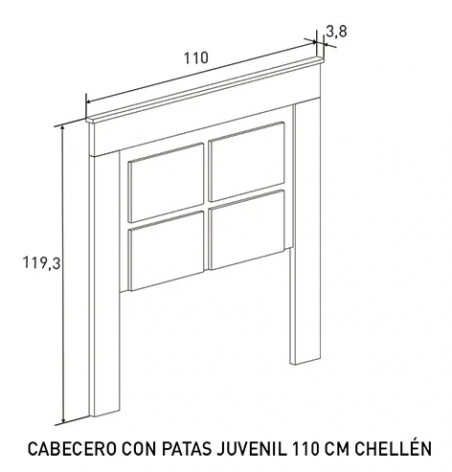 CABECERO CON PATAS 110 CM. CHELLEN