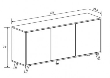 Aparador Solana Roble Mauvella con entrega rápida en RelaxMuebles.com