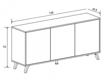 Aparador Solana Roble Mauvella con entrega rápida en RelaxMuebles.com