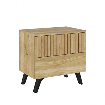 Mesita noche Solana 2 cajones entrega rápida RelaxMuebles.com