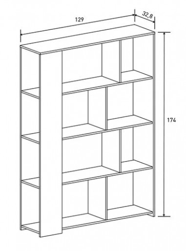 Estantería Solana 129 cm. servicio exprés en Relax Muebles