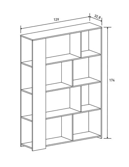 Estantería Solana 129 cm. servicio exprés en Relax Muebles