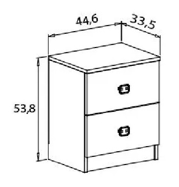 Mesita noche Donald 2 cajones en RelaxMuebles 2