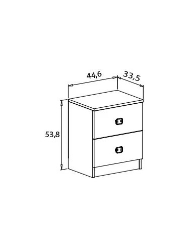 Mesita noche Donald 2 cajones en RelaxMuebles