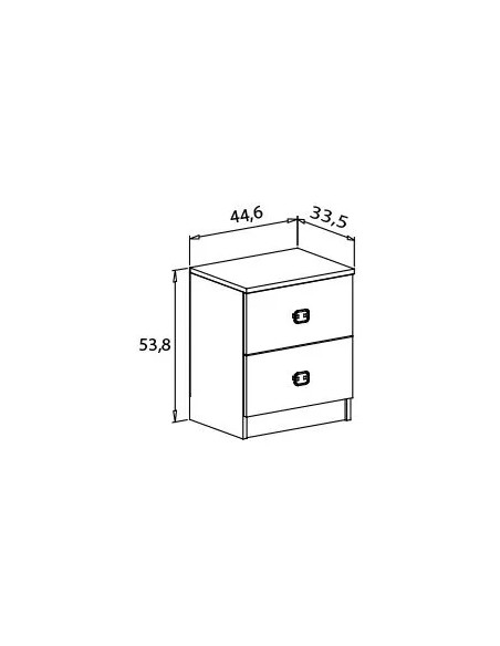Mesita noche Donald 2 cajones en RelaxMuebles
