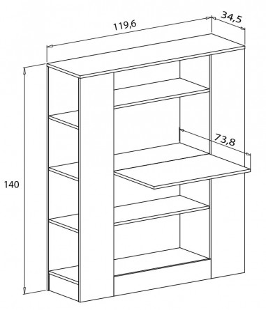 Estantería mesa de estudio abatible Donald en RelaxMuebles