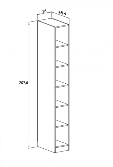 Estantería estrecha 28 cm. Donald en RelaxMuebles.com