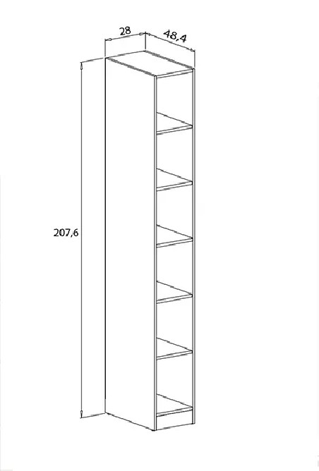 Estantería estrecha 28 cm. Donald en RelaxMuebles.com
