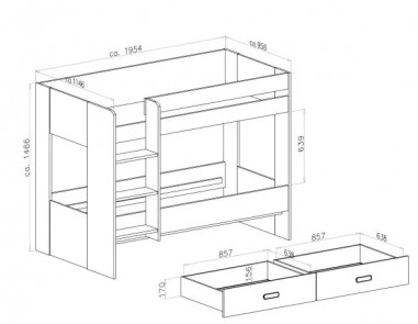 Litera Donald con cajonera Puccini-Andersen AL MEJOR PRECIO EN rELAXmUEBLES.COM