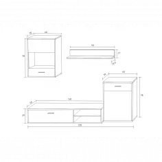 Salón Helena 220 cm. cambria-blanco 2
