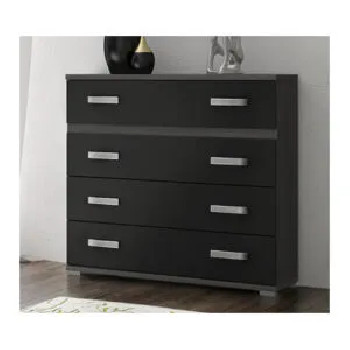 Comodín Rambla 4 cajones ceniza negro en RelaxMuebles.com