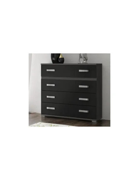 Comodín Rambla 4 cajones ceniza negro en RelaxMuebles.com