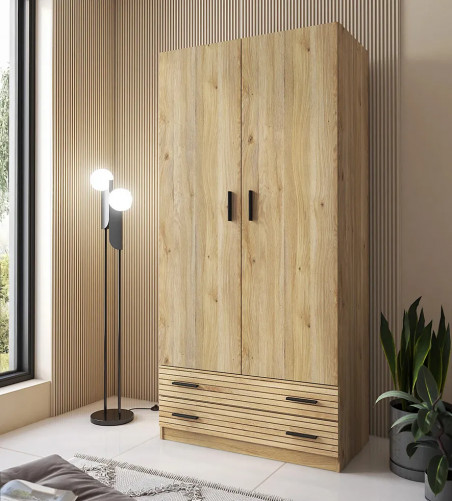 Armario Rapid 2P2C Roble Mauvella-Rayas en Relax Muebles con entrega rápida