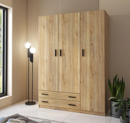 Armario Rapid 3P2C Roble Mauvella-Rayas en RelaxMuebles.com con entrega rápida