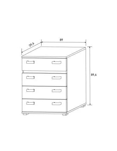 Comodín Priego 4 cajones en RelaxMuebles.com