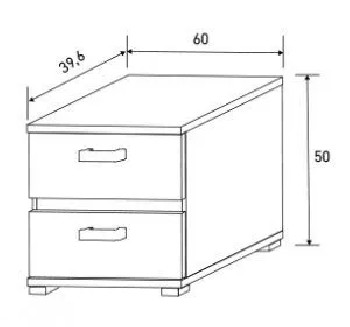 Mesita noche 2 cajones Priego en RelaxMuebles.com 2