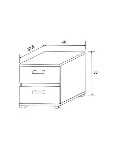 Mesita noche 2 cajones Priego en RelaxMuebles.com