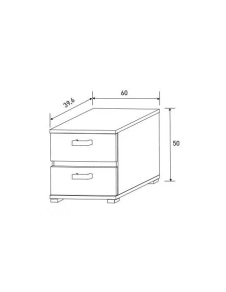 Mesita noche 2 cajones Priego en RelaxMuebles.com
