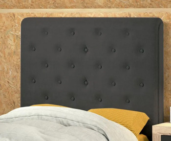 Cabecero tapizado Empire juvenil chocolate y gris en RelaxMuebles.com