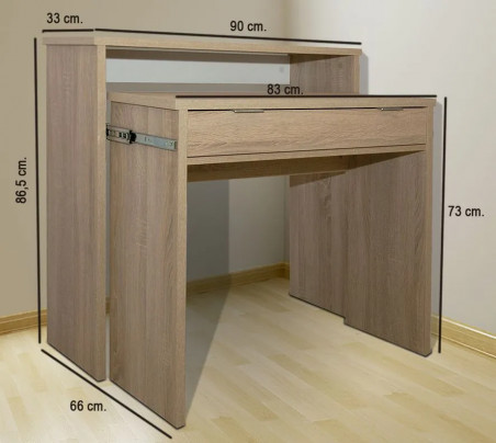 Consola escritorio extraíble Almansa cambria o blanco RelaxMuebles