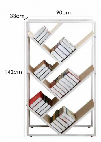 Estantería Nagini metálica blanco con baldas madera en Relax Muebles 2