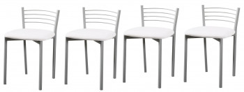 Juego 4 taburetes blancos para cocina al mejor precio en RelaxMuebles