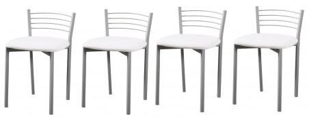 Juego 4 taburetes blancos para cocina al mejor precio en RelaxMuebles