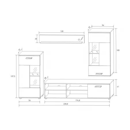 COMPOSICION 229 CM. MOD ANTIGONA ANDERSEN PINO