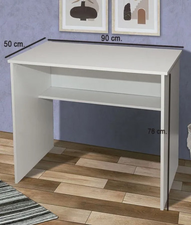 Mesa estudio con bandeja blanco o cambria modelo Ayora