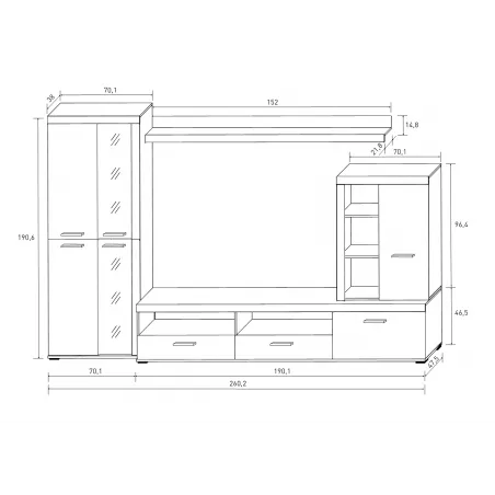 COMPOSICION LEDS 260 CM. MOD LOTTO ANDERSEN PINO, CAMBRIA CO