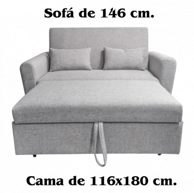 SOFA CAMA CON BRAZOS MOD. CIRO GRIS