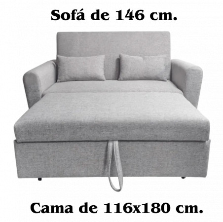 SOFA CAMA CON BRAZOS MOD. CIRO GRIS