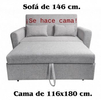 SOFA CAMA CON BRAZOS MOD. CIRO GRIS