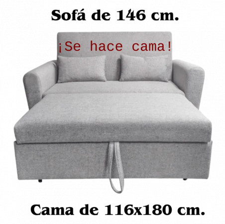 SOFA CAMA CON BRAZOS MOD. CIRO GRIS