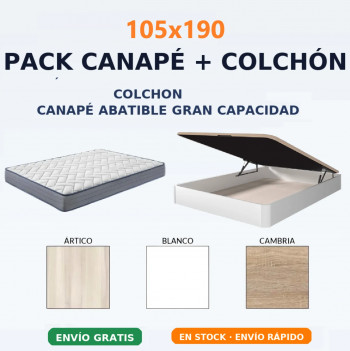 Pack Oferta 105x190 canapé con colchón al mejor precio con envio gratuito en RelaxMuebles.com