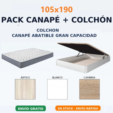 Pack Oferta 105x190 canapé con colchón al mejor precio con envio gratuito en RelaxMuebles.com