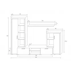 COMPOSICION UNICA 263CM. NOBEL CAMBRIA-BLANCO 2